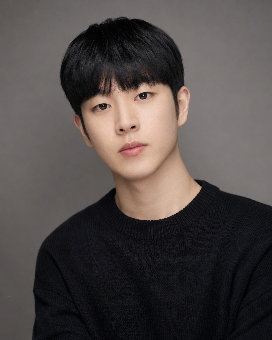 Black and white portrait of Jinwoo Kim